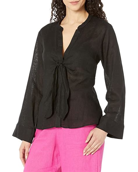 Women's MICHAEL Michael Kors Solid Long Sleeve Tie Blouse